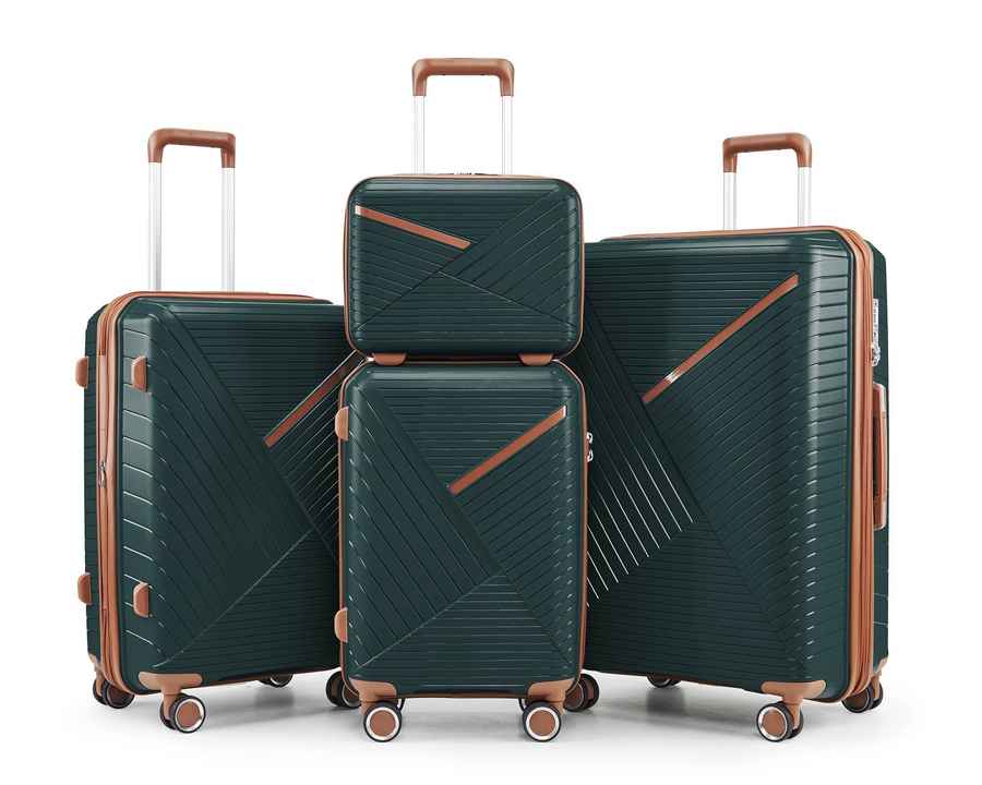 MLNshops 4 Piece Luggage Set with Spinner Wheels - Durable Travel Gear Default