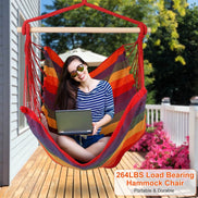 MLNshops Hammock Swing Seat with Pillows - Colorful Rope Chair