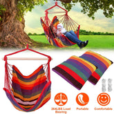 MLNshops Hammock Swing Seat with Pillows - Colorful Rope Chair