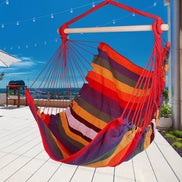 MLNshops Hammock Swing Seat with Pillows - Colorful Rope Chair