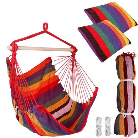 MLNshops Hammock Swing Seat with Pillows - Colorful Rope Chair Default Title