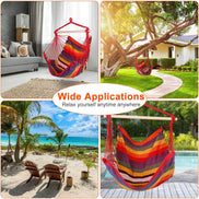 MLNshops Hammock Swing Seat with Pillows - Colorful Rope Chair