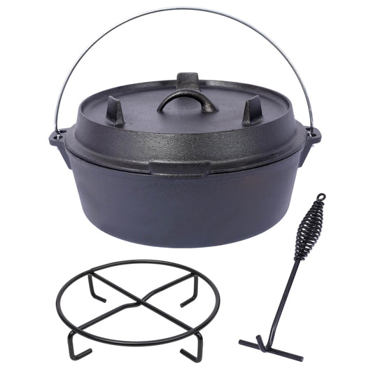 MLNshops Heavy Duty Dutch Oven for Campfire Cast Iron Default