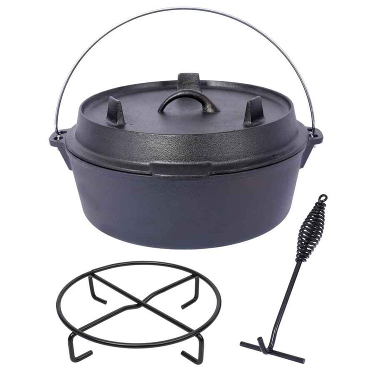 MLNshops Heavy Duty Dutch Oven for Campfire Cast Iron Default
