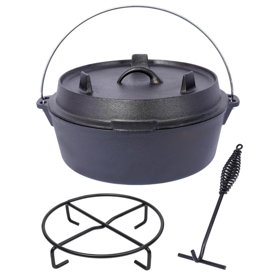 MLNshops Heavy Duty Dutch Oven for Campfire Cast Iron Default