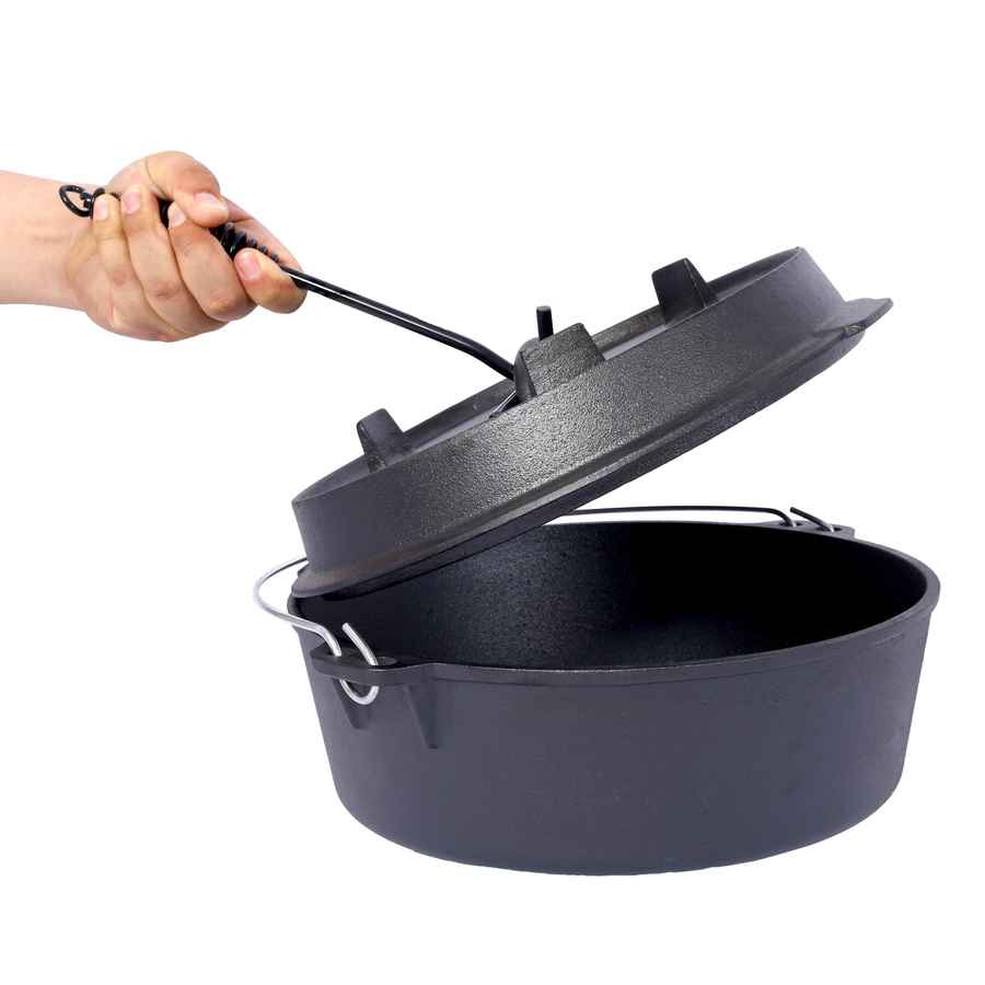 MLNshops Heavy Duty Dutch Oven for Campfire Cast Iron