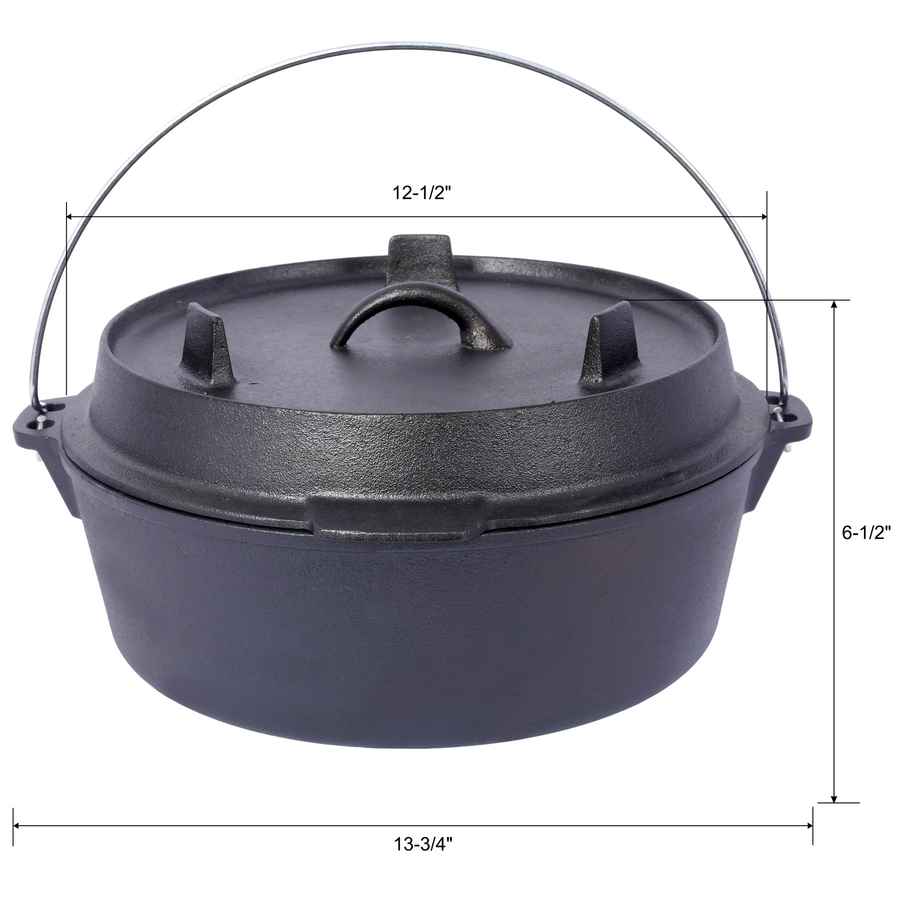 MLNshops Heavy Duty Dutch Oven for Campfire Cast Iron