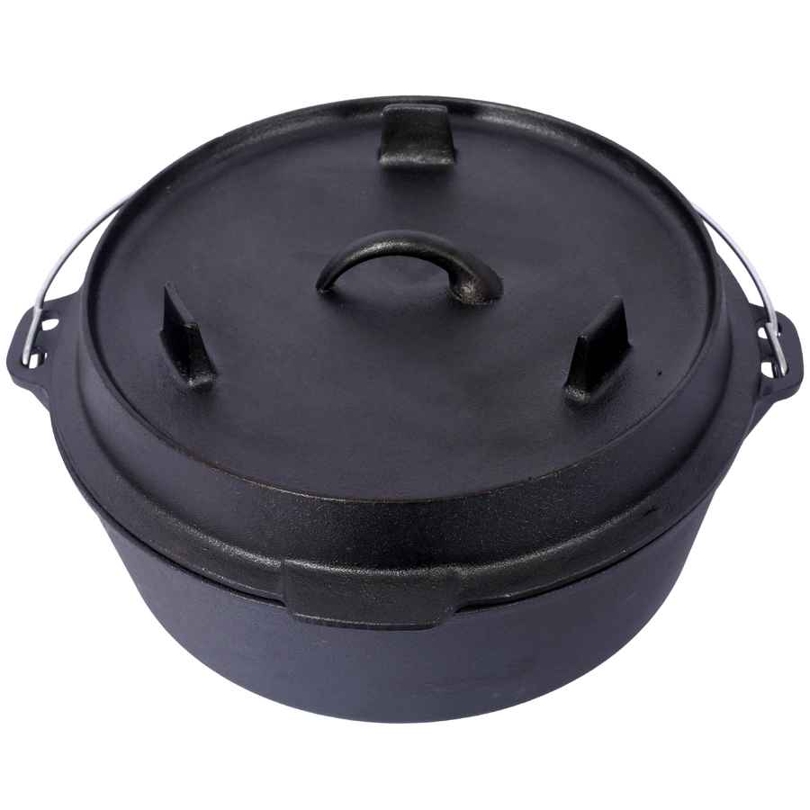 MLNshops Heavy Duty Dutch Oven for Campfire Cast Iron
