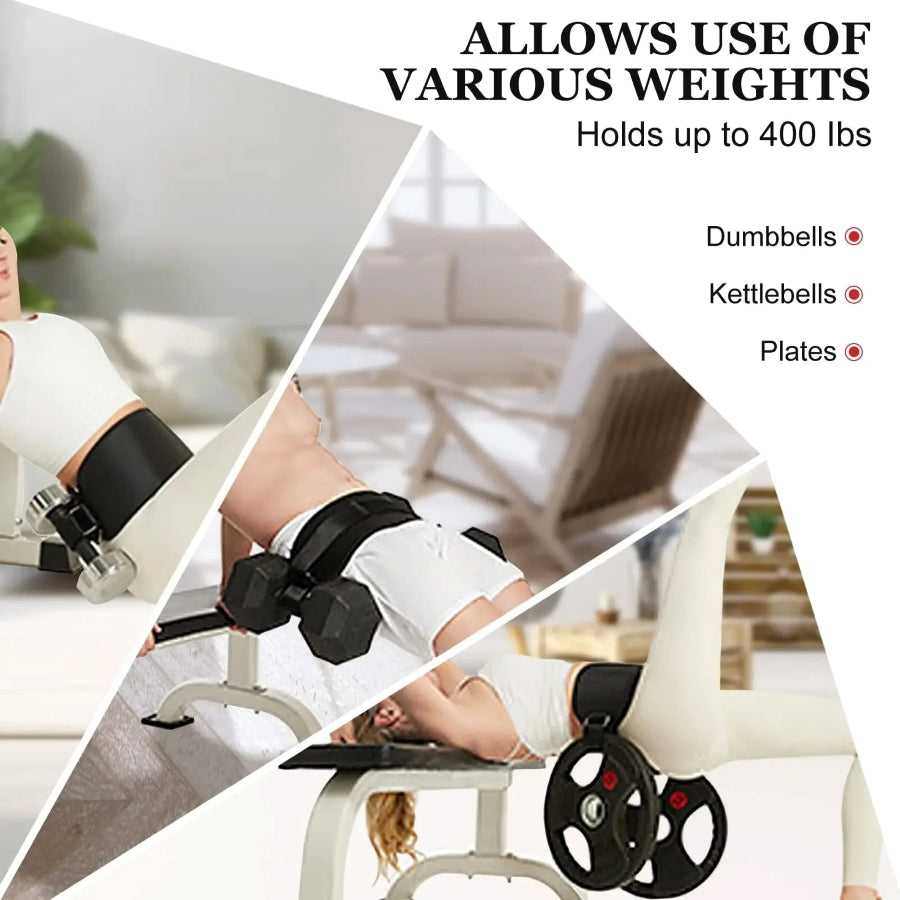 Person using adjustable weight system with text highlighting capacity and uses.