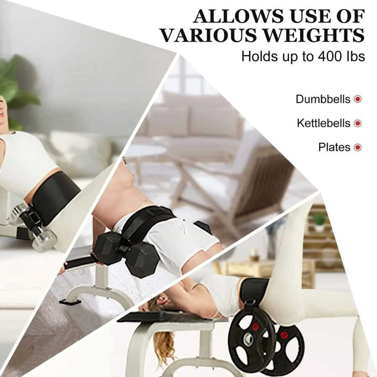 Person using adjustable weight system with text highlighting capacity and uses.