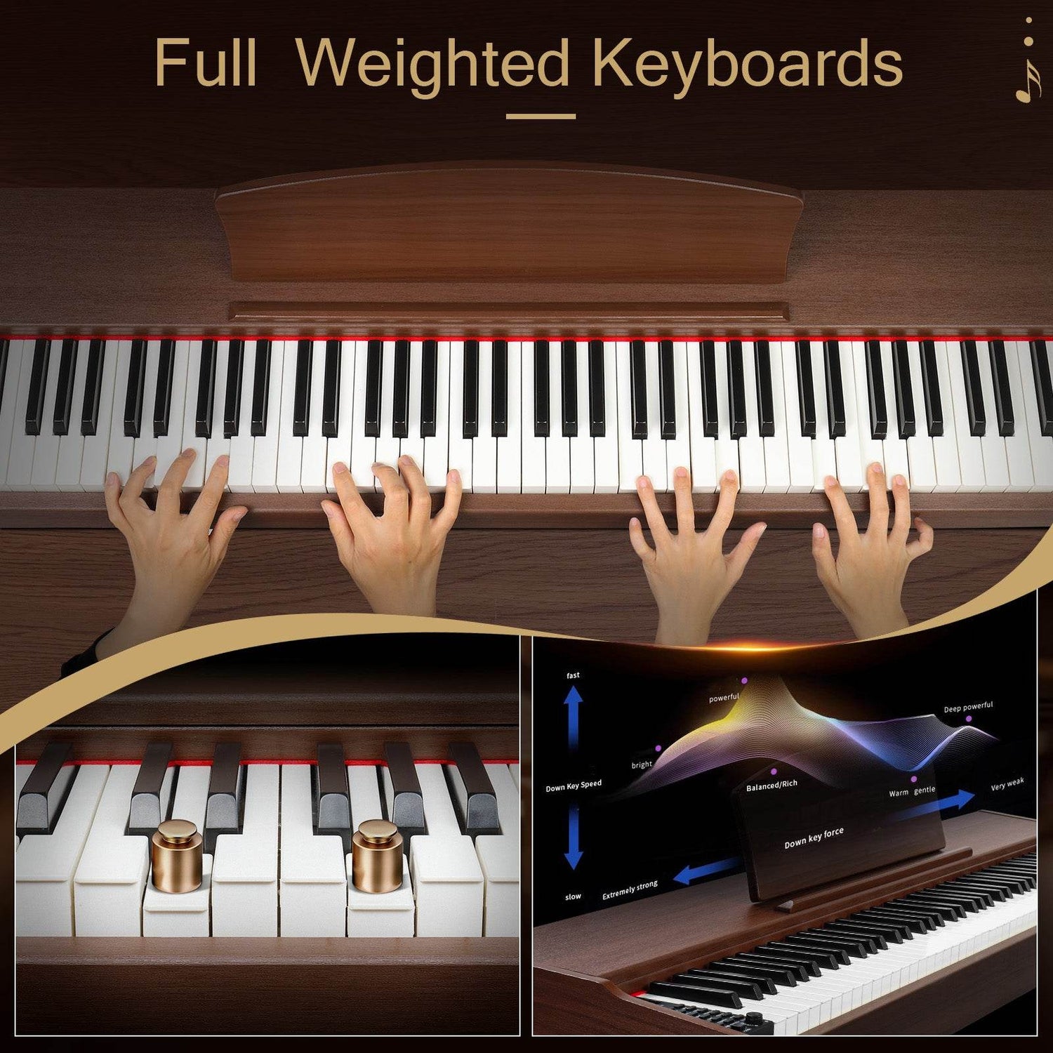 MLNshops Home Electric Piano Full Size with Headphones