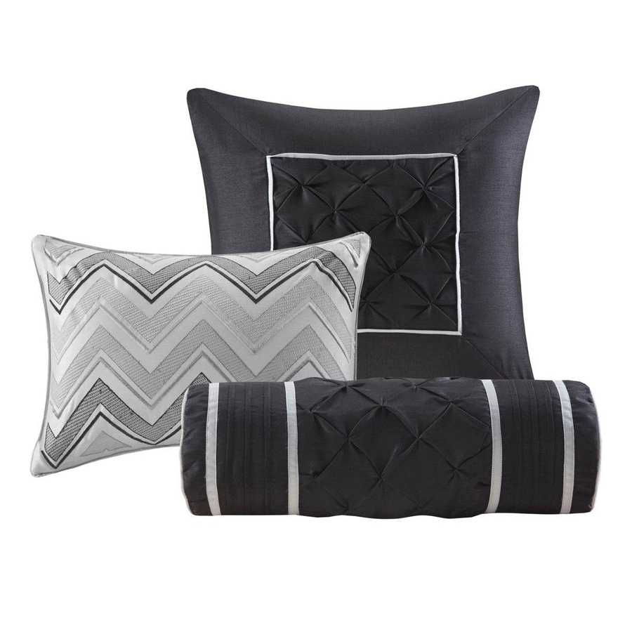 MLNshops 7 piece grey comforter bedding - Luxury Tufted Set