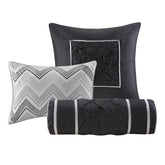 MLNshops 7 piece grey comforter bedding - Luxury Tufted Set