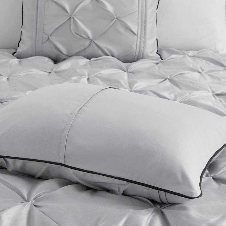 MLNshops 7 piece grey comforter bedding - Luxury Tufted Set
