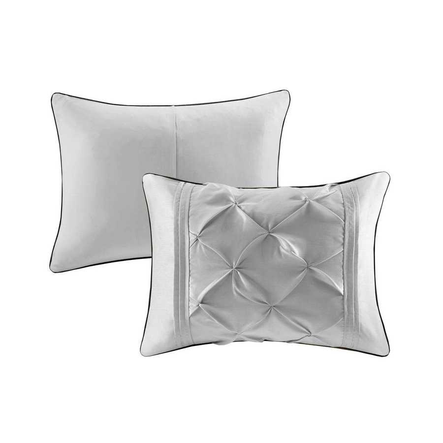 MLNshops 7 piece grey comforter bedding - Luxury Tufted Set