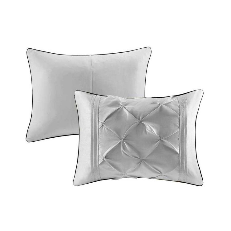 MLNshops 7 piece grey comforter bedding - Luxury Tufted Set