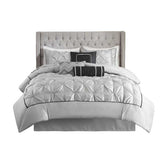 MLNshops 7 piece grey comforter bedding - Luxury Tufted Set
