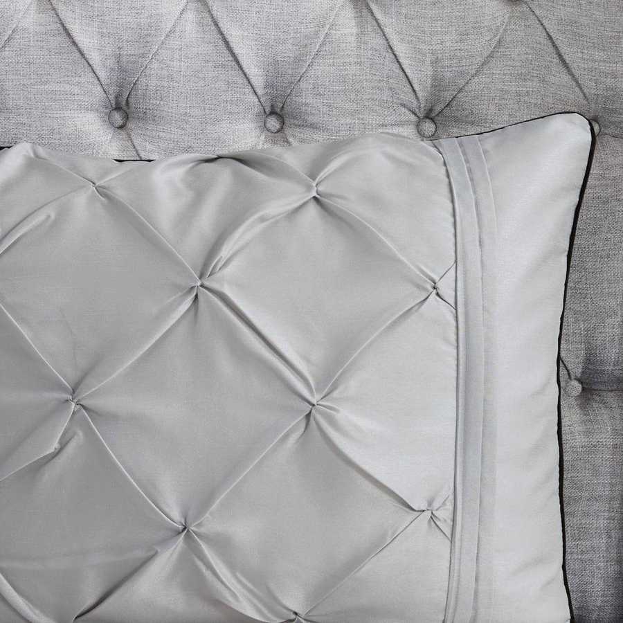 MLNshops 7 piece grey comforter bedding - Luxury Tufted Set