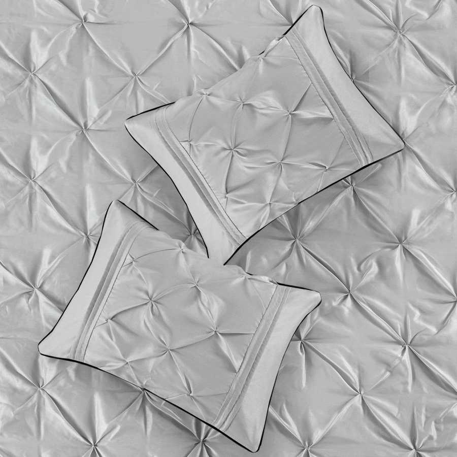 MLNshops 7 piece grey comforter bedding - Luxury Tufted Set