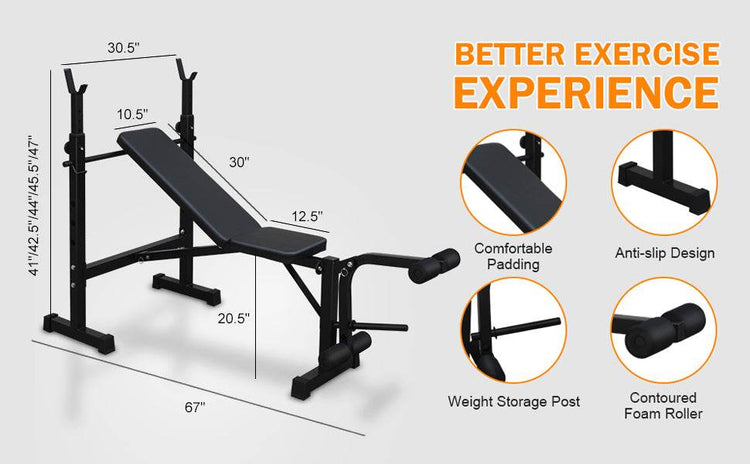 MLNshops Adjustable Home Gym Bench Press with Leg Workout