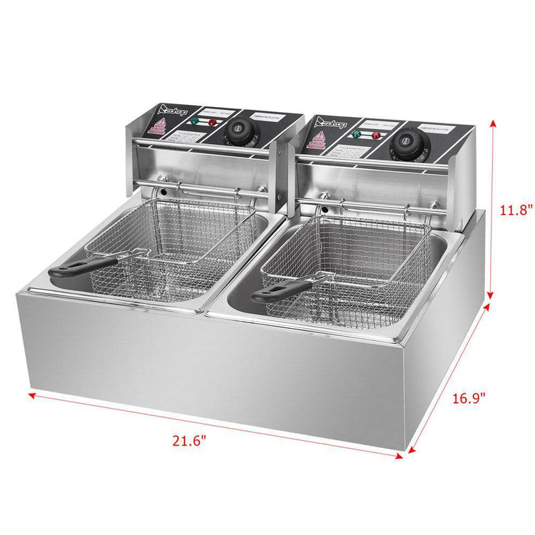 MLNshops Home Kitchen Electric Fryer with Dual Baskets