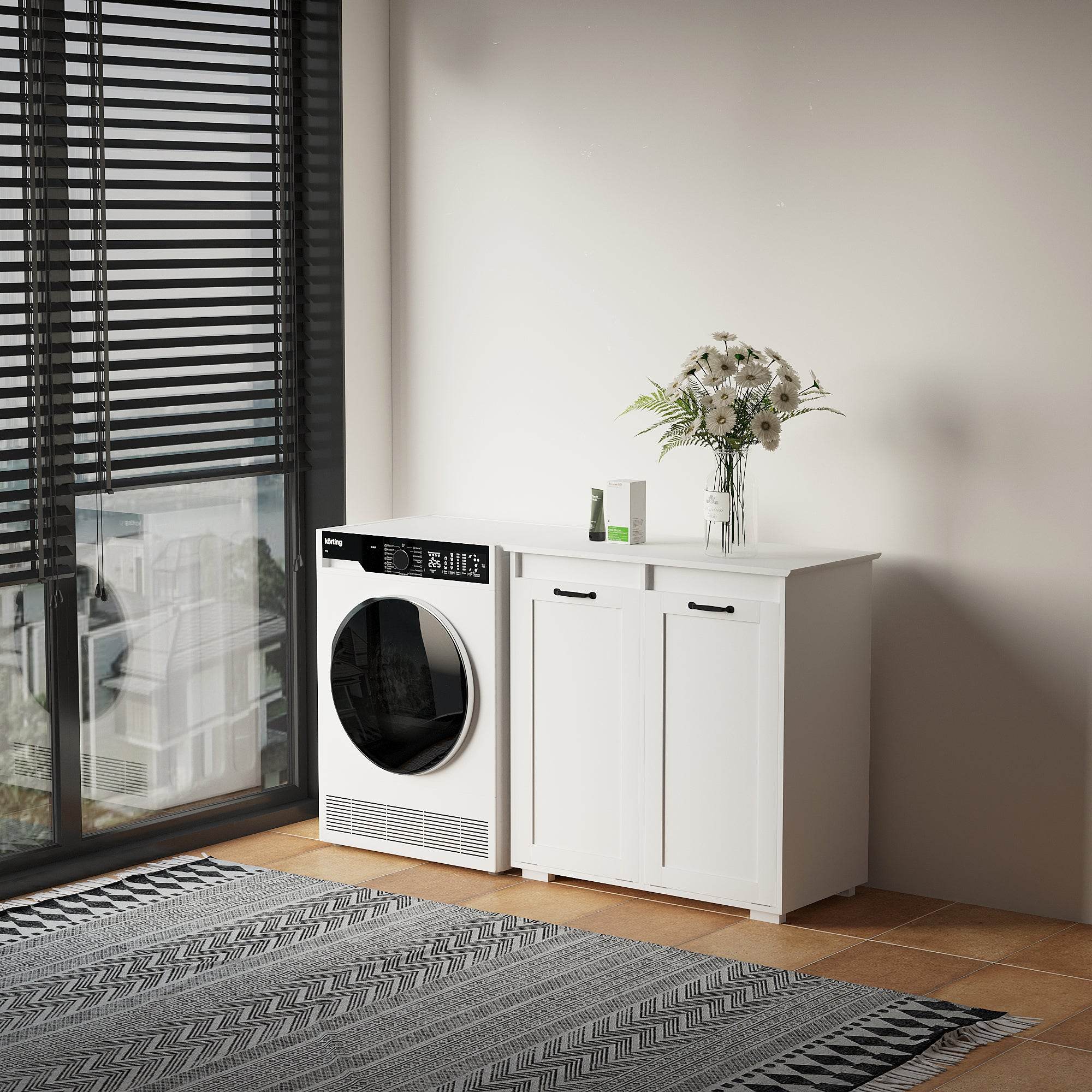 MLNshops Home Laundry Cabinet Organizer with Dual Hampers