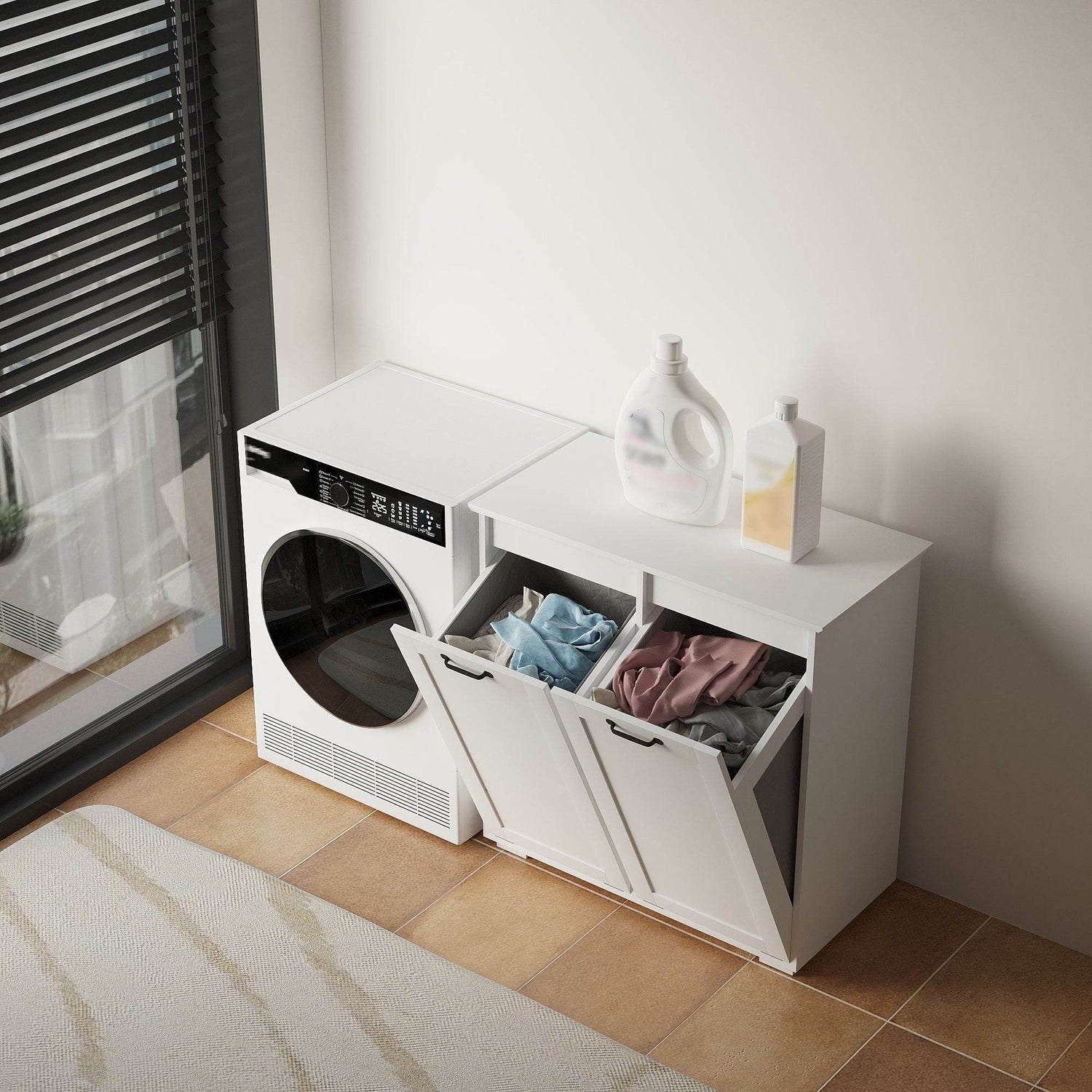 MLNshops Home Laundry Cabinet Organizer with Dual Hampers Default