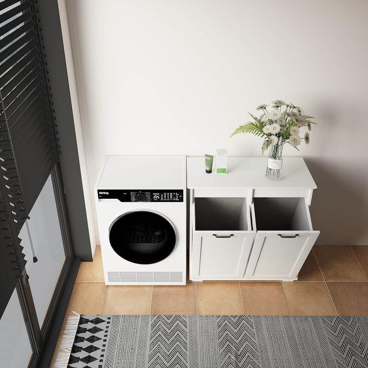 MLNshops Home Laundry Cabinet Organizer with Dual Hampers