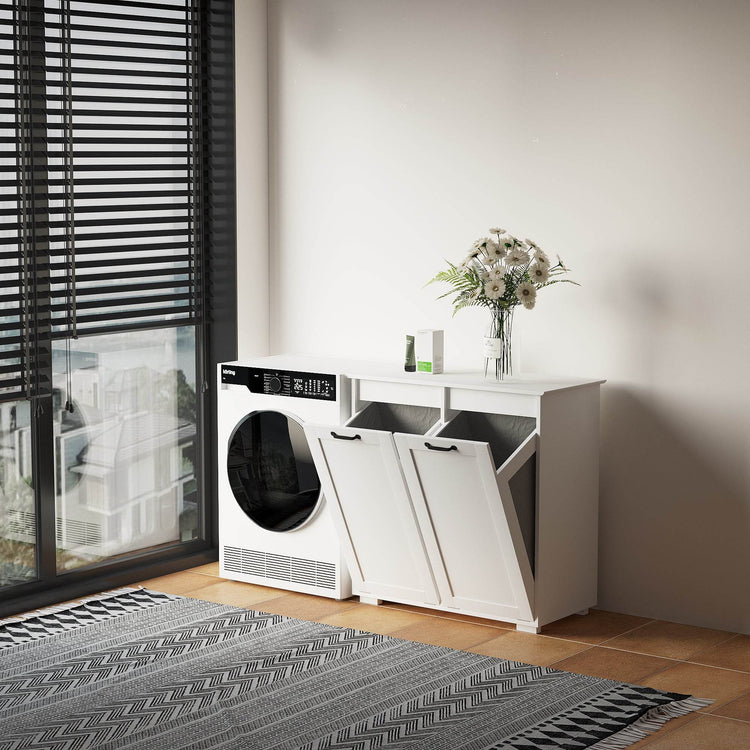 MLNshops Home Laundry Cabinet Organizer with Dual Hampers
