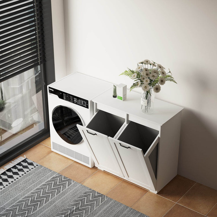 MLNshops Home Laundry Cabinet Organizer with Dual Hampers
