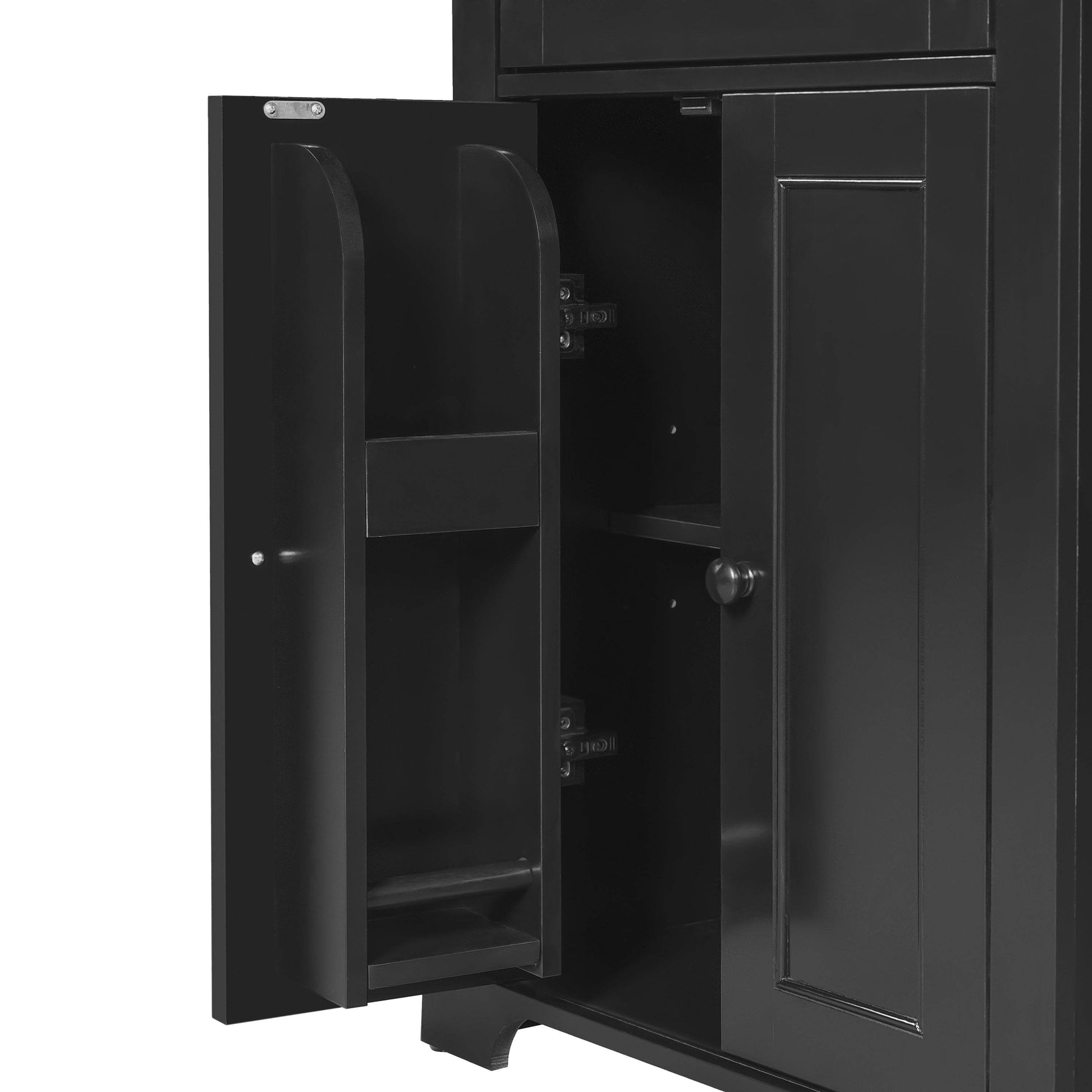 MLNshops 67 inch bathroom linen cabinet - Black Tall Storage