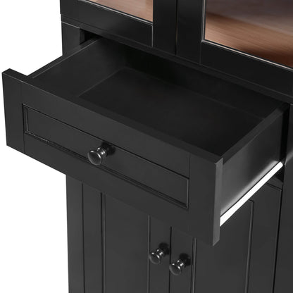 MLNshops 67 inch bathroom linen cabinet - Black Tall Storage