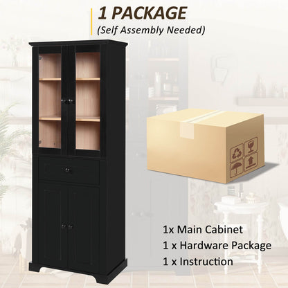 MLNshops 67 inch bathroom linen cabinet - Black Tall Storage