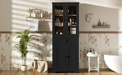 MLNshops 67 inch bathroom linen cabinet - Black Tall Storage