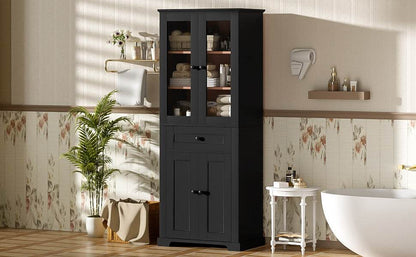 MLNshops 67 inch bathroom linen cabinet - Black Tall Storage