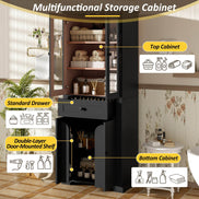 MLNshops 67 inch bathroom linen cabinet - Black Tall Storage