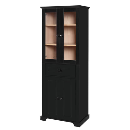 MLNshops 67 inch bathroom linen cabinet - Black Tall Storage