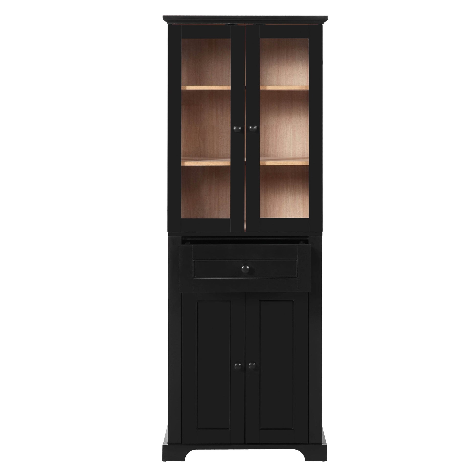 MLNshops 67 inch bathroom linen cabinet - Black Tall Storage