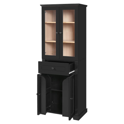 MLNshops 67 inch bathroom linen cabinet - Black Tall Storage
