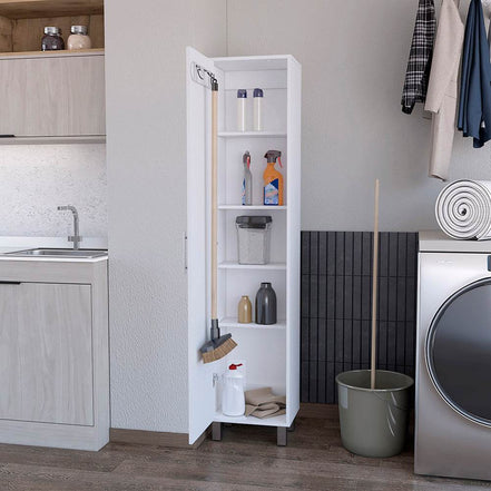 MLNshops white laundry storage cabinet - Slim Space-Saving