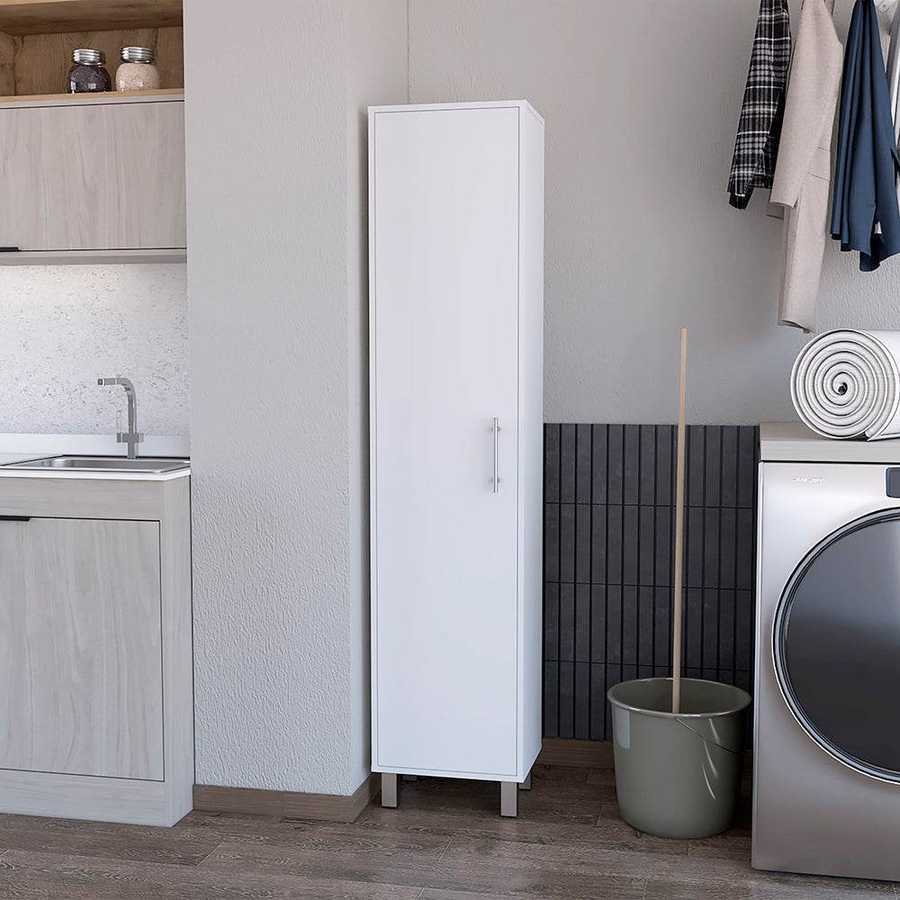 MLNshops white laundry storage cabinet - Slim Space-Saving Default