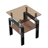 MLNshops modern tempered glass coffee table set, 2-piece