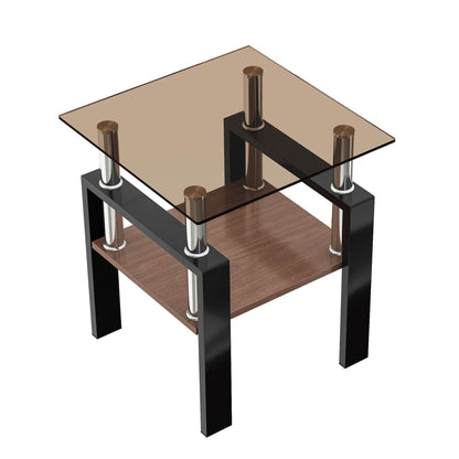 MLNshops modern tempered glass coffee table set, 2-piece