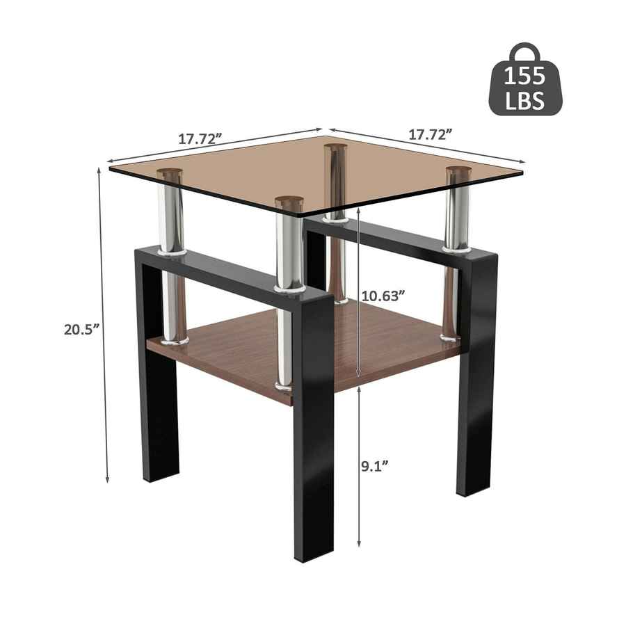 MLNshops modern tempered glass coffee table set, 2-piece