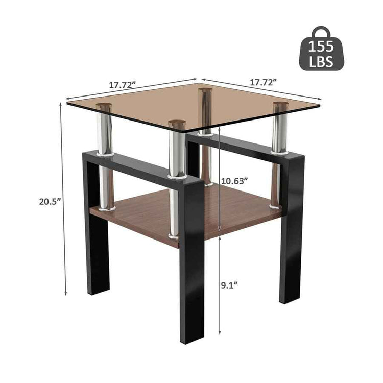 MLNshops modern tempered glass coffee table set, 2-piece