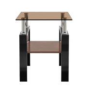 MLNshops modern tempered glass coffee table set, 2-piece