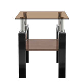 MLNshops modern tempered glass coffee table set, 2-piece