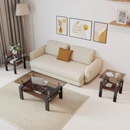 MLNshops modern tempered glass coffee table set, 2-piece