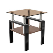 MLNshops modern tempered glass coffee table set, 2-piece