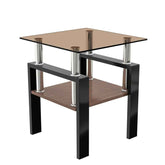 MLNshops modern tempered glass coffee table set, 2-piece